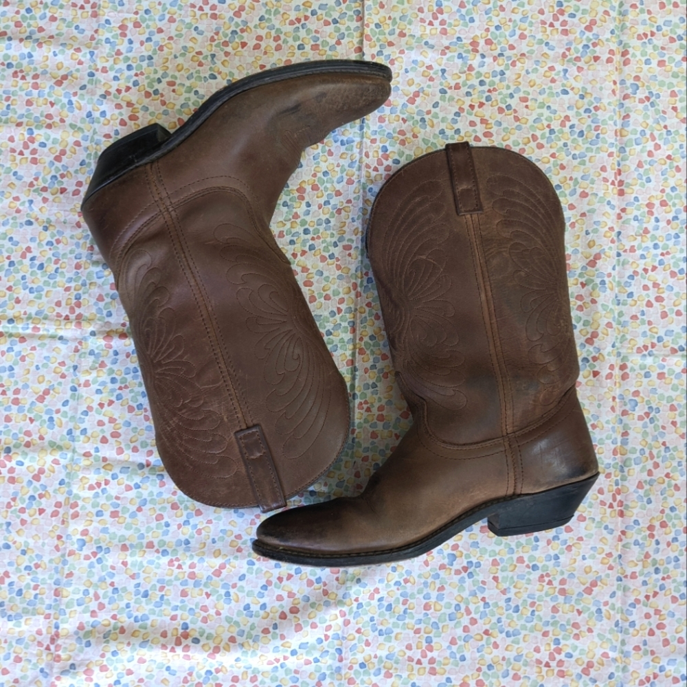 Brown Leather Cowboy Boots